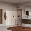 BRAUER Orion Paroi de douche à l'italienne - 100x200cm - verre bronze - traitement anticalcaire - PVD - gunmetal brossé SW1476032