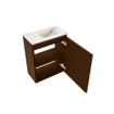 MONDIAZ TURE-DLUX meuble WC 40 cm Rust. EDEN lavabo Frappe position droite. Avec 1 trou de robinet. SW1102985