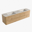 Mondiaz CIRO-DLUX Badkamermeubelset - 190x45x50cm - Solid surface wastafel Frappe - 2 wasbak Dubbel - zonder kraangaten - 4 lades - Oak SW1530783