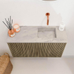 Mondiaz JOYA-DLUX 70cm toiletmeubel - kleur Dusk - Wastafel FAYE positie Rechts Zonder kraangat kleur Glace. SW1423140