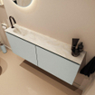 MONDIAZ TURE-DLUX Meuble WC 120 cm Greey. Lavabo EDEN Ostra position gauche. Avec 1 trou de robinet. SW1104880