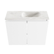 MONDIAZ TURE-DLUX Meuble toilette - 60cm - Talc - EDEN - vasque Ostra - position droite - sans trou de robinet SW1104645