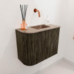 Mondiaz JOYA-DLUX 51.6cm toiletmeubel - ronding links kleur Shadow - Wastafel FAYE positie Rechts Zonder kraangat kleur Arena. SW1424830
