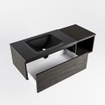 MONDIAZ BUKLA 120cm ensemble de meuble avec module ouvert 40 couleur Marron Foncé avec 1 tiroir. Lavabo CLOUD à gauche 0 trous de robinet couleur Urban. SW1382087