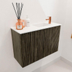 Mondiaz JOYA 60cm toiletmeubel - kleur Shadow - Wastafel FAYE positie Rechts 1 kraangat kleur Talc. SW1421442