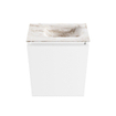 MONDIAZ TURE-DLUX Meuble de toilettes 40 cm Talc. EDEN lavabo Frappe position droite. Avec 1 trou de robinet. SW1102582