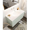 Mondiaz VICA ensemble de meuble de salle de bain - 100cm - meuble sous-vasque gris - 2 tiroirs - lavabo moon milieu - sans trou de robinet version XL 60cm de haut SW1090839