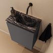 MONDIAZ TURE-DLUX Meuble de toilettes 40 cm Dark Grey. EDEN lavabo Lava position à droite. Sans trou de robinet. SW1103754