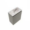 MONDIAZ TURE-DLUX Meuble WC 40 cm Smoke. Lavabo EDEN Glace position droite. Avec 1 trou de robinet. SW1103561
