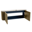 Mondiaz JOYA-DLUX Meuble de toilette 123,2cm - arrondi gauche et droite couleur Dusk - Vasque FAYE position Milieu 1 trou de robinet couleur Nata SW1425954