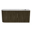 Mondiaz JOYA-DLUX 91.6cm toiletmeubel - ronding links kleur Shadow - Wastafel FAYE positie Rechts 1 kraangat kleur Glace. SW1422808