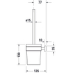 Duravit Karree ensemble balai WC avec verre mat modèle mural chrome SW55122
