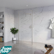 FugaFlow Eccelente Vetro Douche à l'italienne - 90x200cm - verre clair - anticalcaire - verre de sécurité 8mm - 2 parois latérales 40cm - avec bras muraux et profilés d'angle - Inox brossé SW1125923
