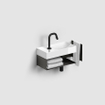 Clou Vale fonteinen keramiek fontein 38x19x7cm kraangat links Wit glanzend SW451452