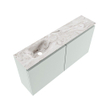 MONDIAZ TURE-DLUX meuble WC 100 cm Greey. EDEN vasque Glace position gauche. Sans trou de robinet. SW1103422
