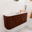 Mondiaz JOYA-DLUX 93.2cm toiletmeubel - ronding links en rechts kleur Ruby - Wastafel FAYE positie Midden 1 kraangat kleur Nata. SW1425478