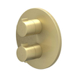 IVY Pact Partie apparente - pour mitigeur thermostatique encastré - 2 voies - inverseur d'arrêt - rosace ronde - or mat brossé PVD SW1030979