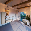 MONDIAZ ALAN - DLUX Ensemble de meubles de salle de bains - 110cm - meuble bas - Linen - 1 tiroir - lavabo suspendu - vasque à gauche - 0 trous de robinet - Glace SW806051