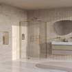 BRAUER Stellar Douchecabine - 120x90x200cm - draaideur - glascoating - omkeerbaar - helder glas - geborsteld goud PVD SW1418018