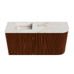 Mondiaz JOYA-DLUX 81.6cm toiletmeubel - ronding rechts kleur Ruby - Wastafel FAYE positie Links 1 kraangat kleur Frappe. SW1423489