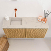 Mondiaz JOYA-DLUX 80cm toiletmeubel - kleur Oak - Wastafel FAYE positie Links Zonder kraangat kleur Opalo. SW1422108