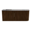 Mondiaz JOYA-DLUX Meuble de toilette 101,6cm - arrondi droit couleur Noyer - Vasque FAYE position Gauche 1 trou de robinet couleur Sombra. SW1424757