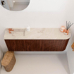 Mondiaz JOYA-DLUX 111.6cm toiletmeubel - ronding rechts kleur Ruby - Wastafel FAYE positie Links 1 kraangat kleur Frappe. SW1423506