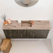 Mondiaz JOYA-DLUX 100cm toiletmeubel - kleur Shadow - Wastafel FAYE positie Midden 1 kraangat kleur Arena. SW1424807