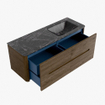 Mondiaz CIRO-DLUX Ensemble de meubles de salle de bains - 130x45x50cm - Vasque en solid surface Lava - 1 lavabo à droite - 1 trou de robinet - 4 tiroirs - Dusk SW1533032