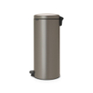 Brabantia NewIcon Poubelle à pédale - 30 litres - seau intérieur en plastique - platinum SW722323