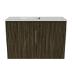 Mondiaz JOYA-DLUX 60cm meuble de salle de bains - couleur Shadow - Vasque FAYE position Gauche Sans trou de robinet couleur Opalo. SW1422894