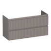 BRAUER Joy Wavy wastafelonderkast ondiep 100 2 softclose lades - greeploos - 1 sifon uitsparing - mat taupe SW1201404