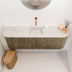 Mondiaz JOYA-DLUX 113.2cm toiletmeubel - ronding links en rechts kleur Dusk - Wastafel FAYE positie Midden Zonder kraangat kleur Ostra. SW1423440
