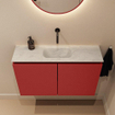 MONDIAZ TURE-DLUX Meuble toilette - 80cm - Fire - EDEN - vasque Opalo - position centrale - sans trou de robinet SW1104302