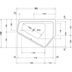 Duravit Paiova Baignoire avec tabliers 190x140x58cm acrylique pentagonale droite avec tablier et frame blanc 0300915