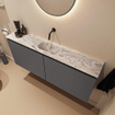 MONDIAZ TURE-DLUX 120cm toiletmeubel Dark Grey. EDEN wastafel Glace positie midden. Zonder kraangat. SW1103294