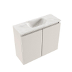 MONDIAZ TURE-DLUX Meuble toilette - 60cm - Linen - EDEN - vasque Ostra - position centrale - 1 trou de robinet SW1104947