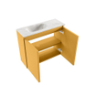 MONDIAZ TURE-DLUX meuble WC 60 cm Ocher. EDEN lavabo Ostra position gauche. Avec 1 trou de robinet. SW1104951