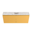 MONDIAZ TURE-DLUX Meuble toilette - 120cm - Ocher - EDEN - vasque Glace - position centrale - sans trou de robinet SW1103405