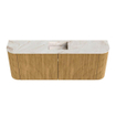 Mondiaz JOYA-DLUX 113.2cm toiletmeubel - ronding links en rechts kleur Oak - Wastafel FAYE positie Midden 1 kraangat kleur Frappe. SW1421931