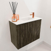 Mondiaz JOYA 50cm meuble de salle de bains - couleur Shadow - Vasque FAYE position Droite 1 trou de robinet couleur Talc. SW1421394