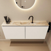 MONDIAZ TURE-DLUX Meuble toilette - 120cm - Talc - EDEN - vasque Frappe - position centrale - 1 trou de robinet SW1102609