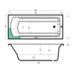 Xenz Bodysize ligbad - 180x90cm - met overloop - zonder afvoer - Acryl Wit SW103420