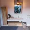 Mondiaz ALAN-DLUX Ensemble de meuble - 120cm - meuble Washed Oak mat - 2 tiroirs - Lavabo Cloud Opalo suspendu - vasque Droite - 1 trou de robinet SW809013