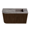 Mondiaz JOYA-DLUX 71.6cm toiletmeubel - ronding links kleur Walnut - Wastafel FAYE positie Rechts 1 kraangat kleur Sombra. SW1424737