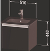 Duravit ketho.2 meuble 51x42x44cm pour 1 lavabo en aggloméré chêne (noir) mat SW772851
