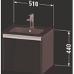 Duravit Ketho.2 meuble sous-lavabo 51x42x44cm adapté pour 1 lavabo Panneau d'aggloméré Basalt Mat SW772664