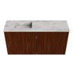 Mondiaz JOYA-DLUX Meuble de toilette 80cm - couleur Ruby - Vasque FAYE position Gauche 1 trou de robinet couleur Glace SW1423544