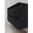Basic Bella Meuble lavabo acrylique noir avec sans trous de robinet 100x55x46cm Flat Pack Noir mat SW538808