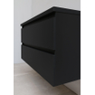 Basic Line Bella Ensemble de meuble salle de bain - 100x55x46cm - 1 lavabo - Acrylique - Noir - 1 trou de robinet - Sans miroir - Panneau de particules noir mat SW538655